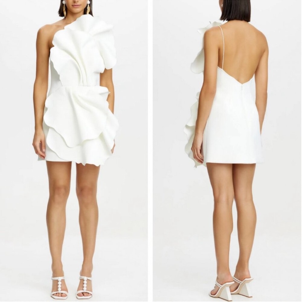 Acler One Shoulder White Dress